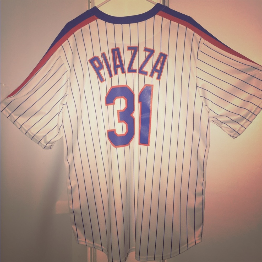 Mike Piazza NY Mets Majestic Cool Base Cooper. XL